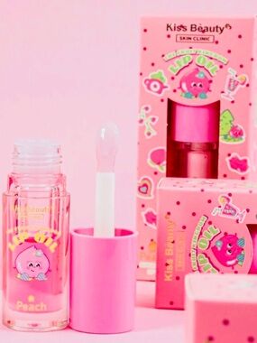 The Fruit Kingdom Peach Lip Oil Hydration Plumping Gloss Kiss Beauty Skin Clinic
